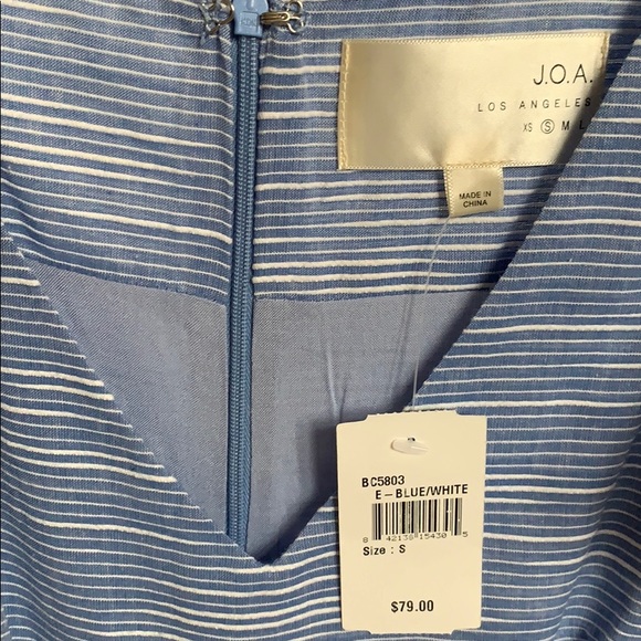 Business Casual Blue/White Striped Dress - Picture 3 of 3